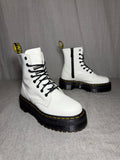Dr. Martens White Jadon Polished Smooth Leather Platform Boots EU 38 - Very Good