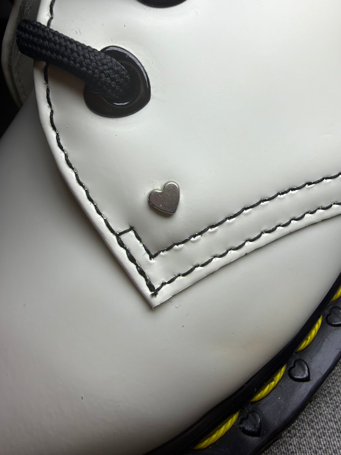 Dr. Martens 1461 Hearts Leather Oxford Shoe - White/Black Size 36