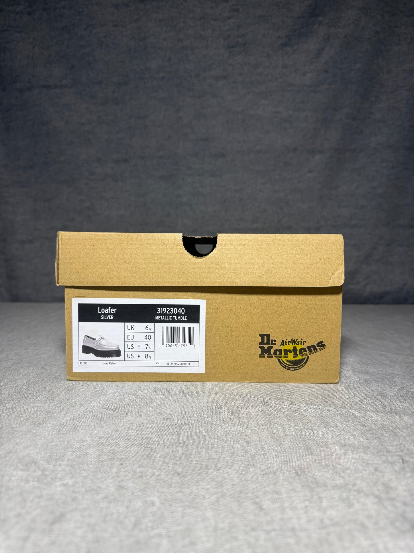Dr. Martens Penton II Quad Platform Loafer - Silver Metallic Size 40