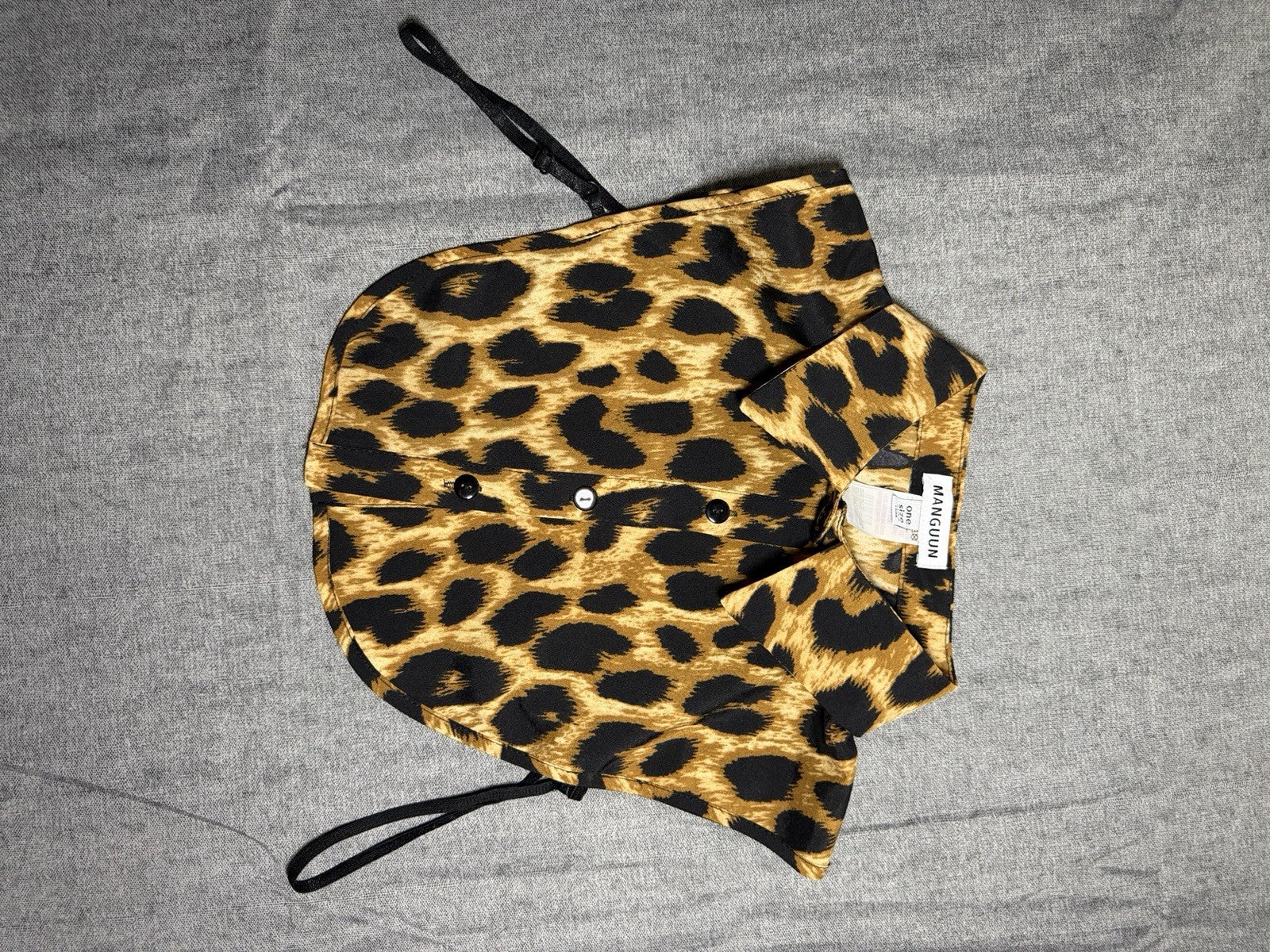 MANGUUN Leopard Print Detachable Fake Collar One Size 100% Viscose