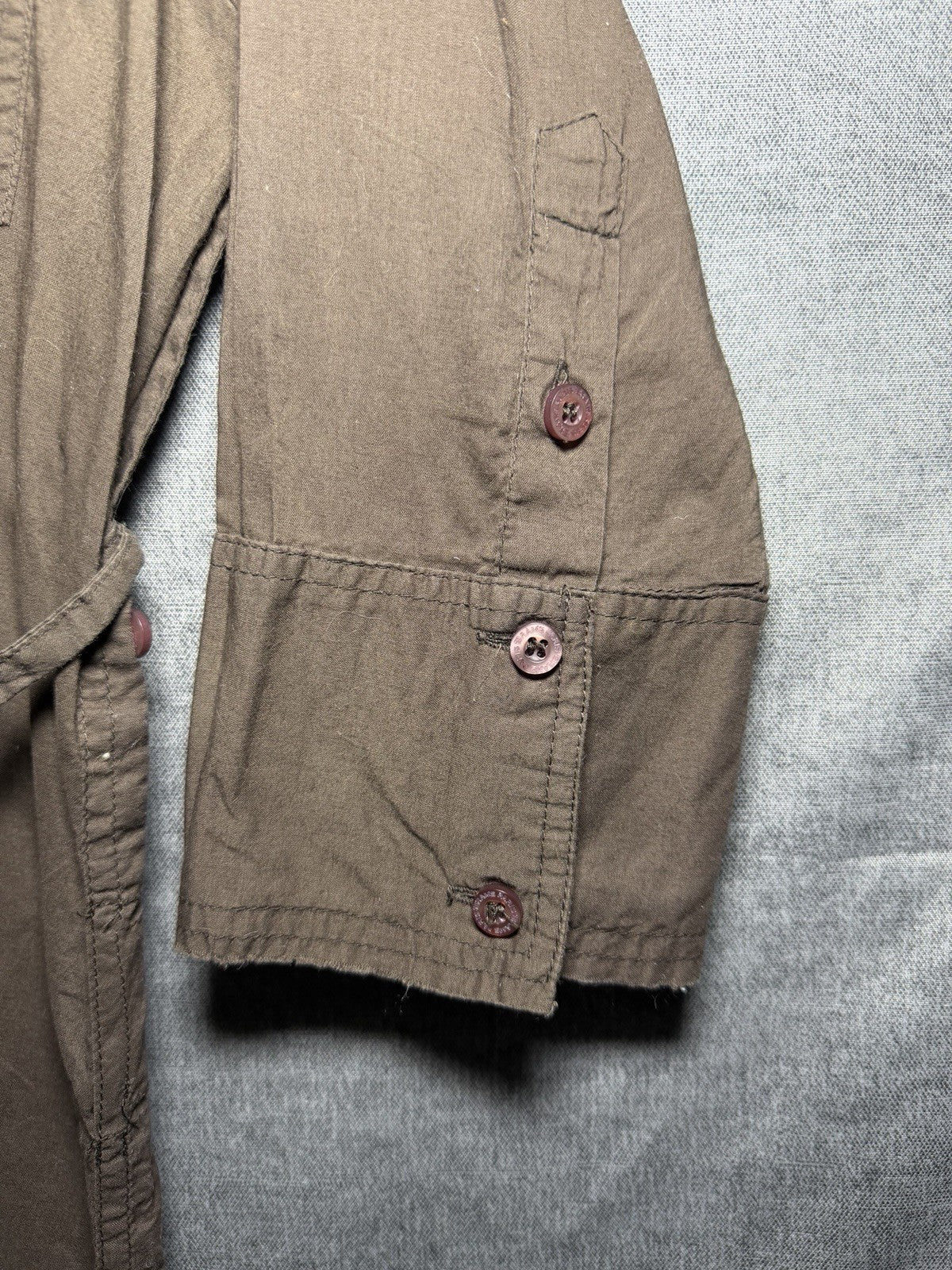 Brams Paris Womens Brown Cotton Utility Button Up Shirt Dress XL