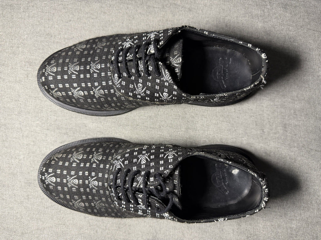 Dr. Martens Briar Oxford Shoes Black Skull Crossbones Canvas Size UK 3 EU 36