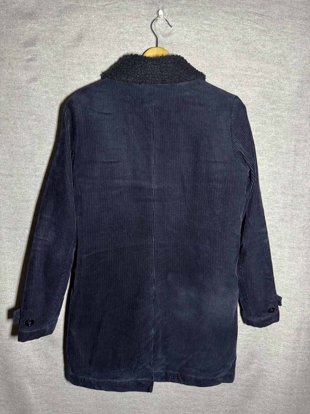 G-Star RAW Deline Cord Mac Jacket Women's Navy Corduroy Sherpa Collar Size L