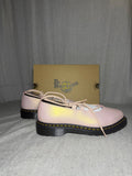 Dr. Martens Elphie II Powder Pink Iridescent Lace Up Ballet Flats EU 43 US 11
