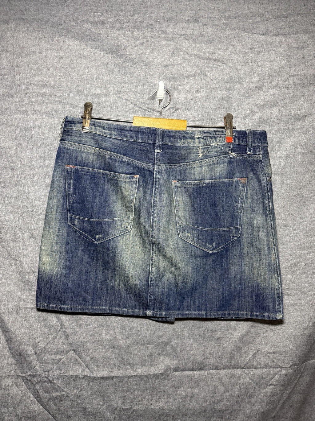 Mavi Jeans & Co Lilian Denim Skirt Size L Blue Button Front Faded 100% Cotton