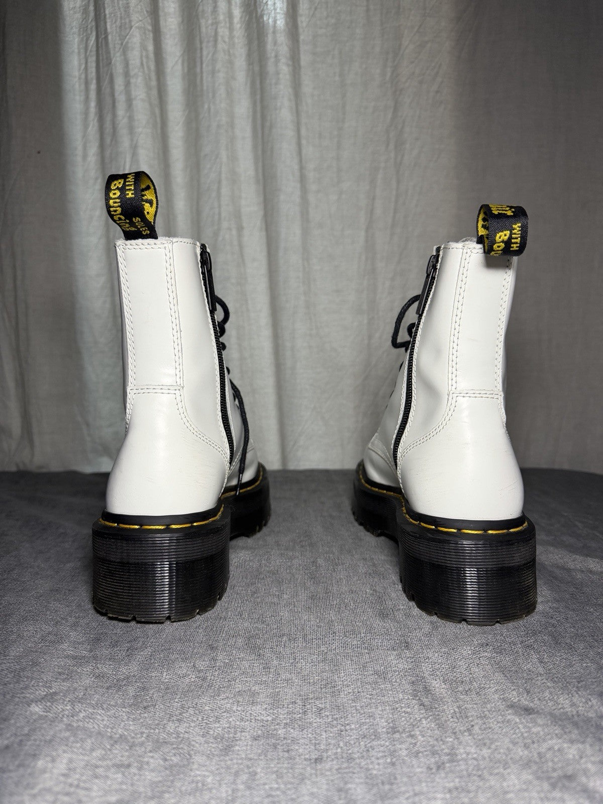 Dr. Martens Jadon White Polished Leather Size 38 Very Good Used 