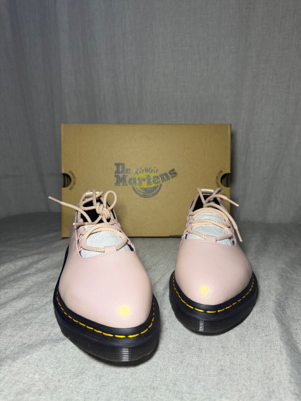 Dr. Martens Elphie II Powder Pink Iridescent Lace Up Ballet Flats EU 43 US 11