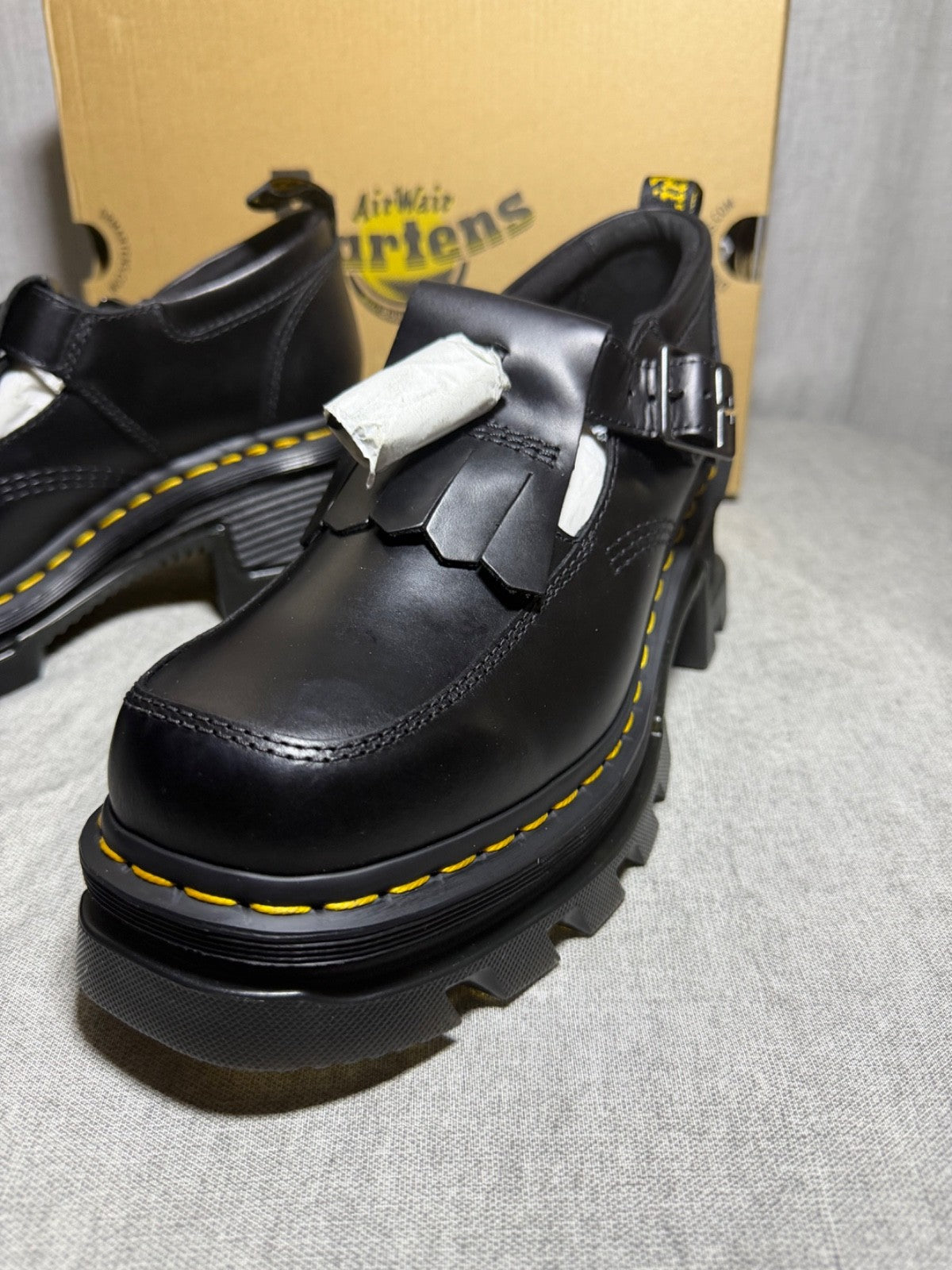 Dr Martens Corran Mary Jane Shoes Black Atlas Leather Chunky Platform EU 41 US 9