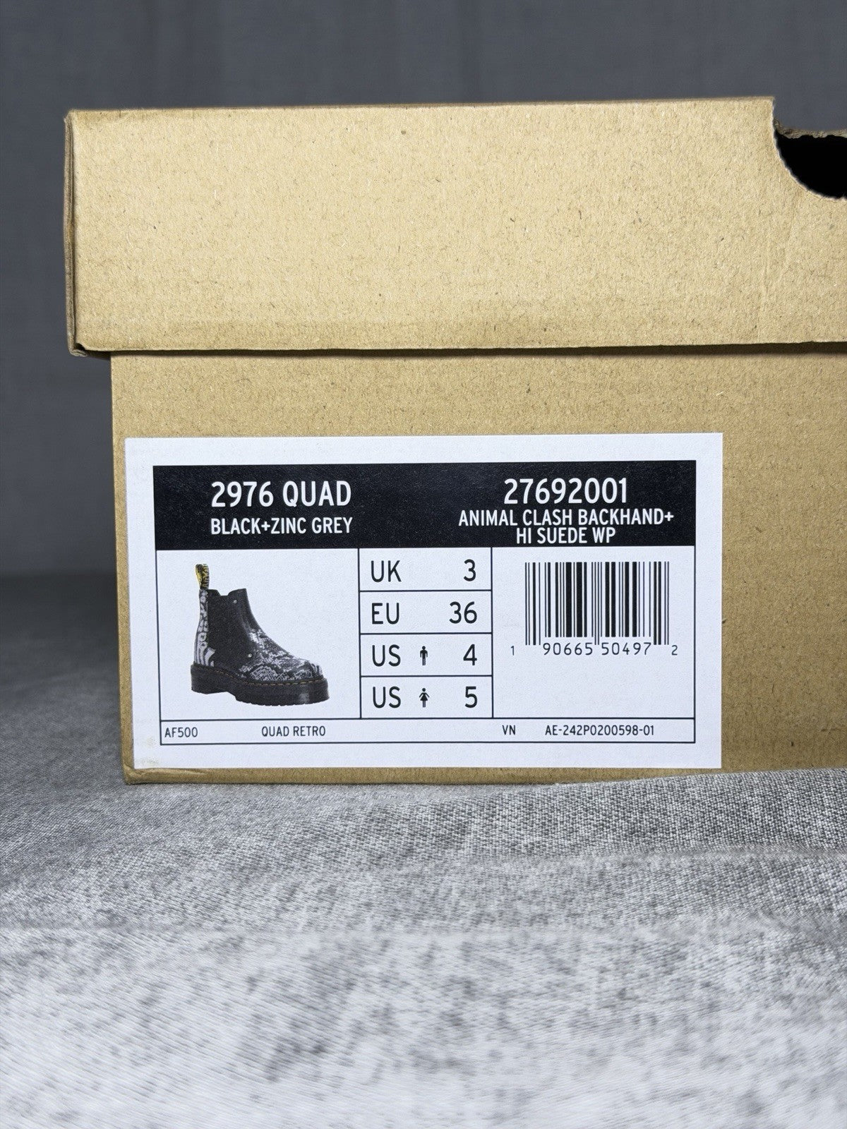 Dr Martens 2976 Quad Animal Clash Platform Chelsea Boots Womens EU 36 US 5 New