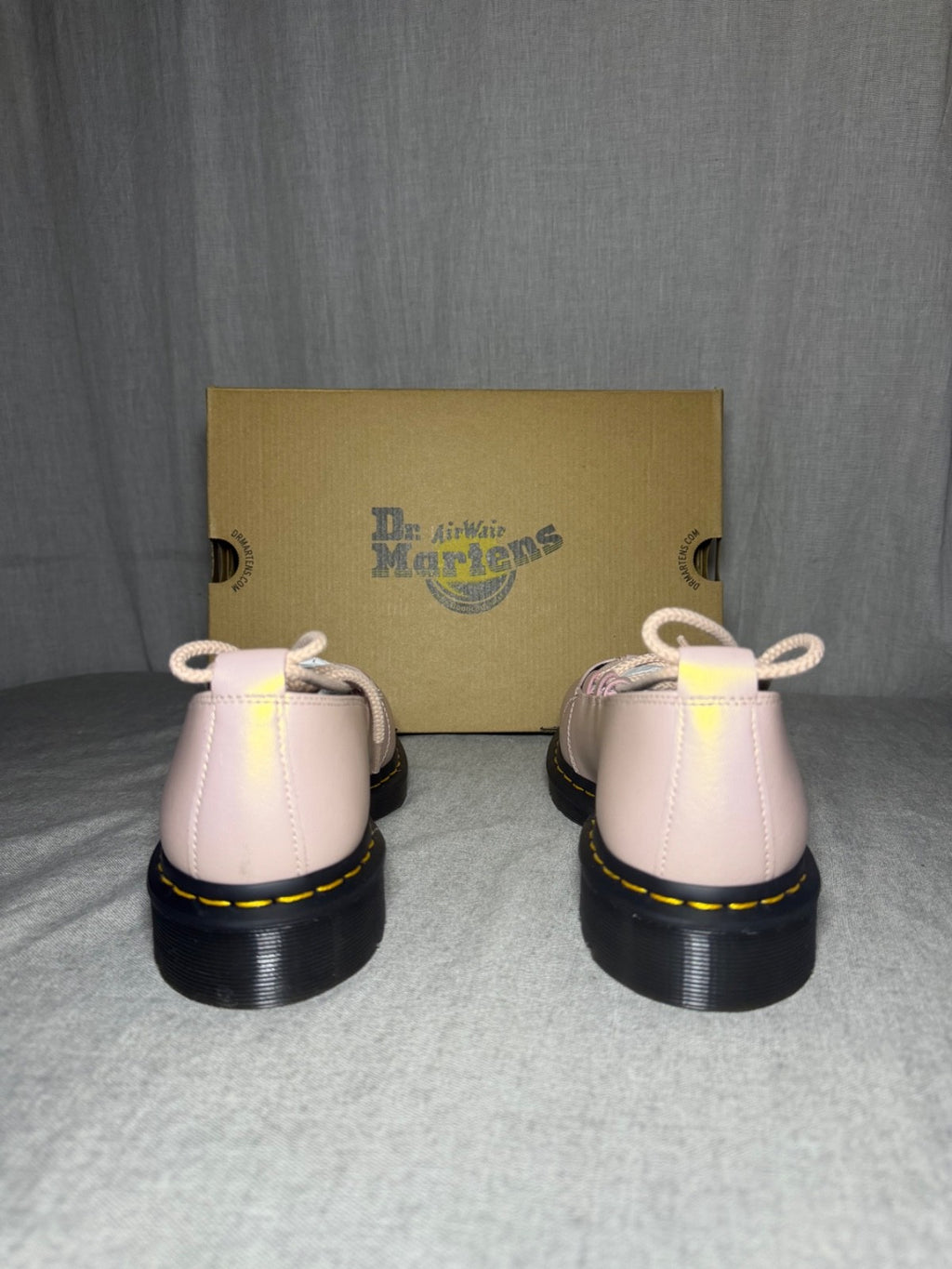 Dr. Martens Elphie II Powder Pink Iridescent Lace Up Ballet Flats EU 43 US 11
