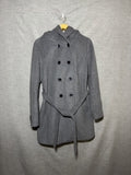BONITA Womens Grey Wool Blend Coat Hooded Double Breasted Belted Jacket EU 38 M