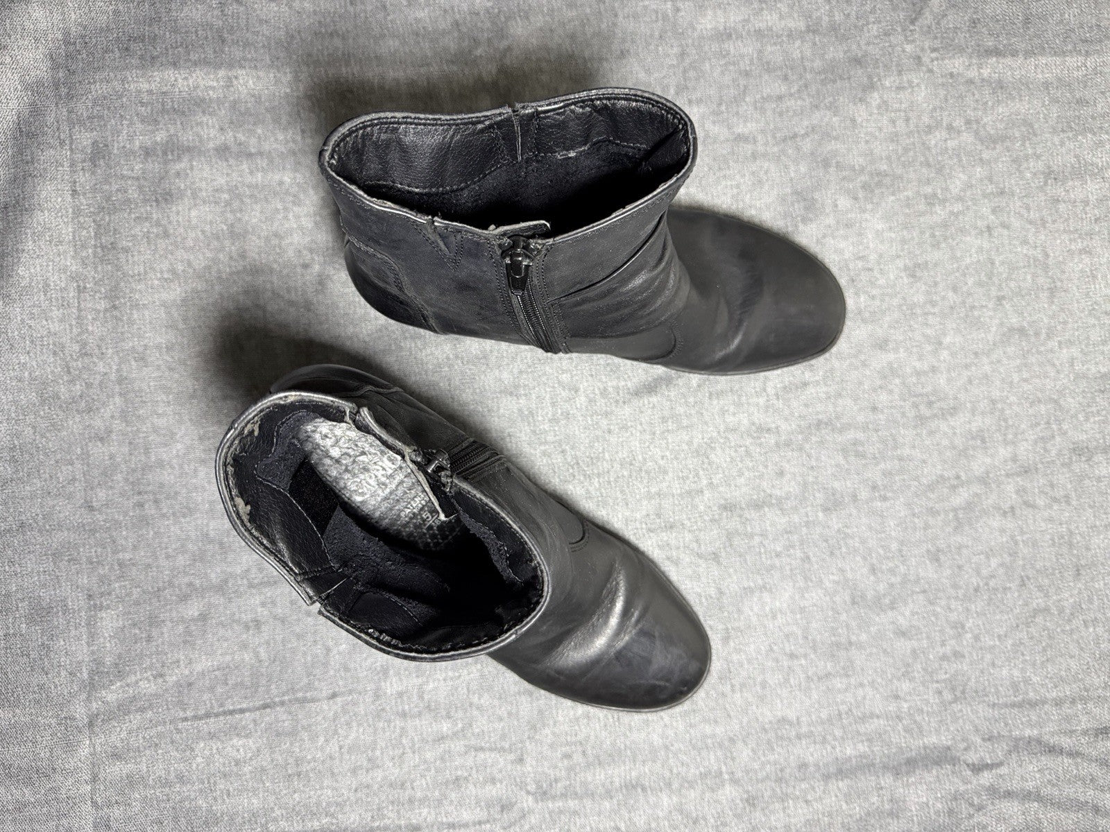 CAPRICE Black Leather Ankle Boots - EUR 38 UK 5 - "Walking on Air" Technology
