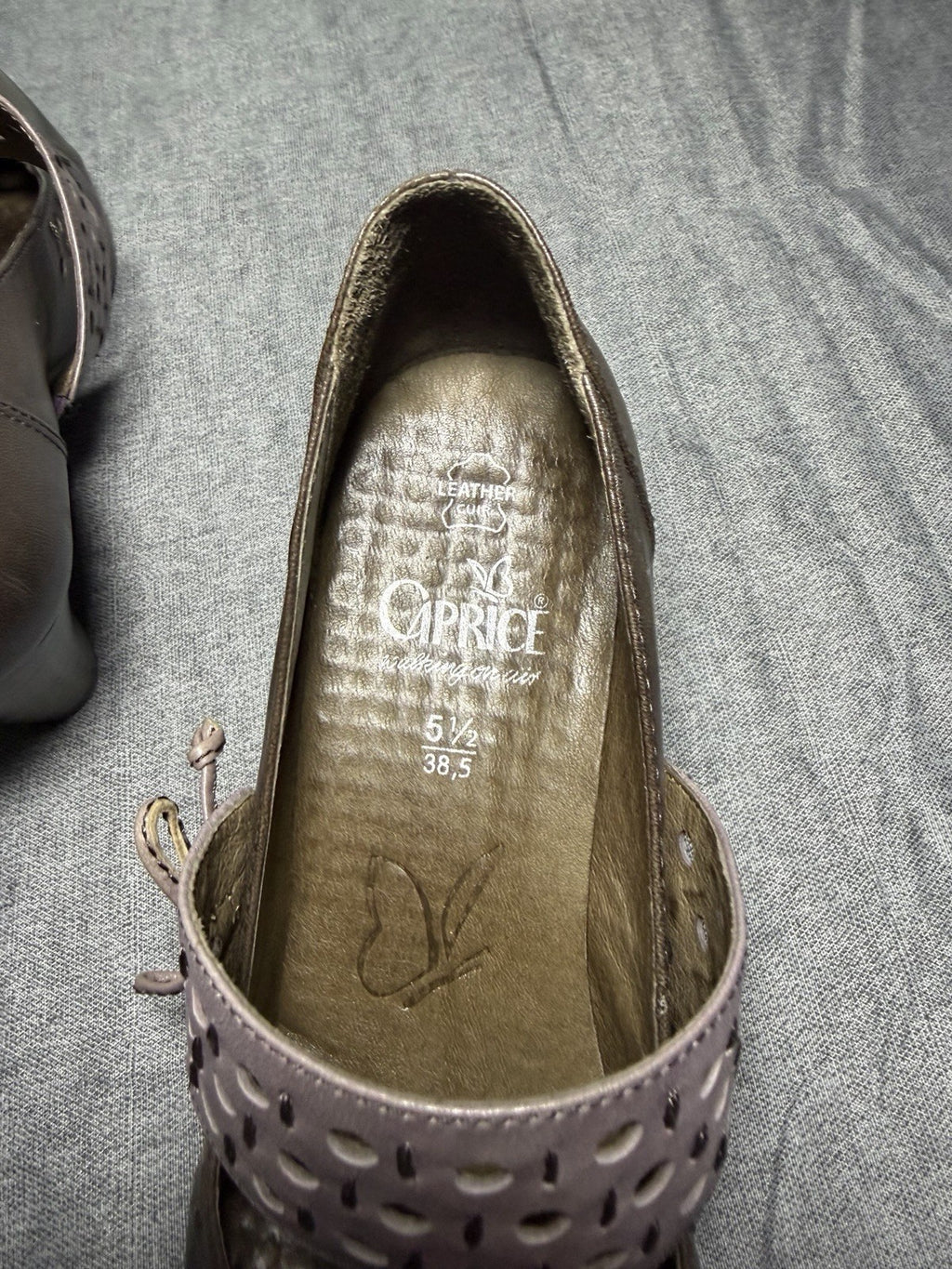 CAPRICE Brown Leather Mary Jane Pumps - EUR 38.5 UK 5.5 - "Walking on Air"