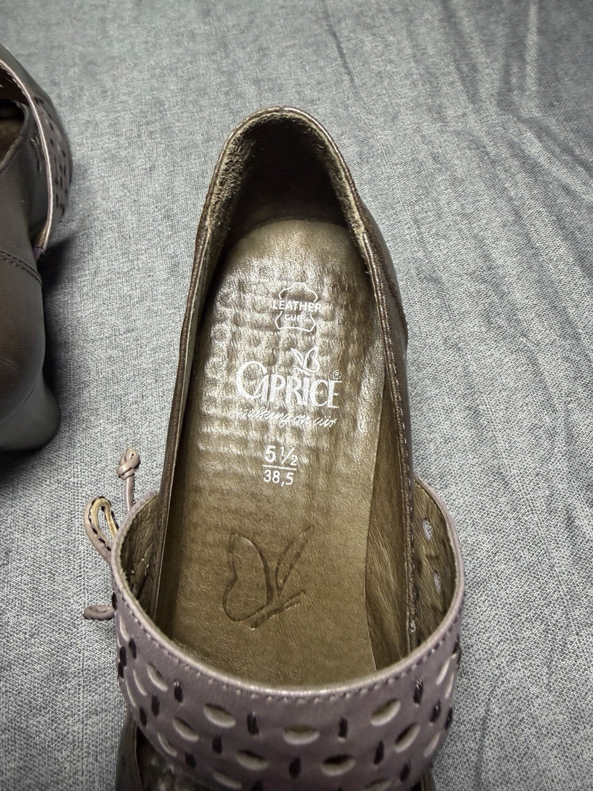 CAPRICE Brown Leather Mary Jane Pumps - EUR 38.5 UK 5.5 - "Walking on Air"