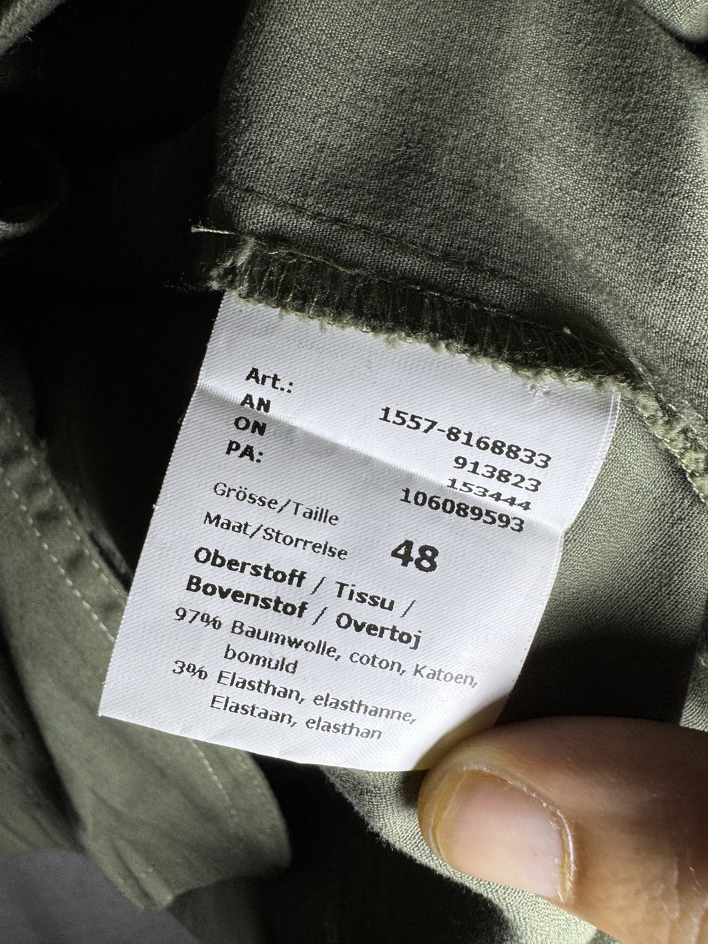 Bonita Women's Size 48 Olive Green Utility Blazer Jacket Contrast Stitch Cotton