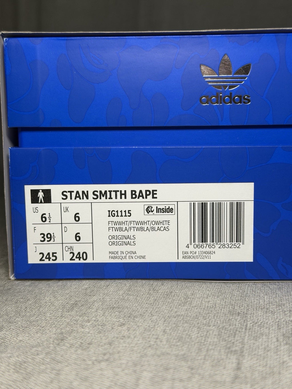 adidas Stan Smith BAPE Limited Edition 30 Jahre Weiß Camouflage IG1115 EU 39 1/3