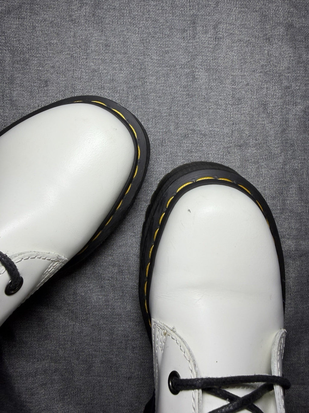 Dr. Martens Jadon White Polished Leather Size 38 Very Good Used 