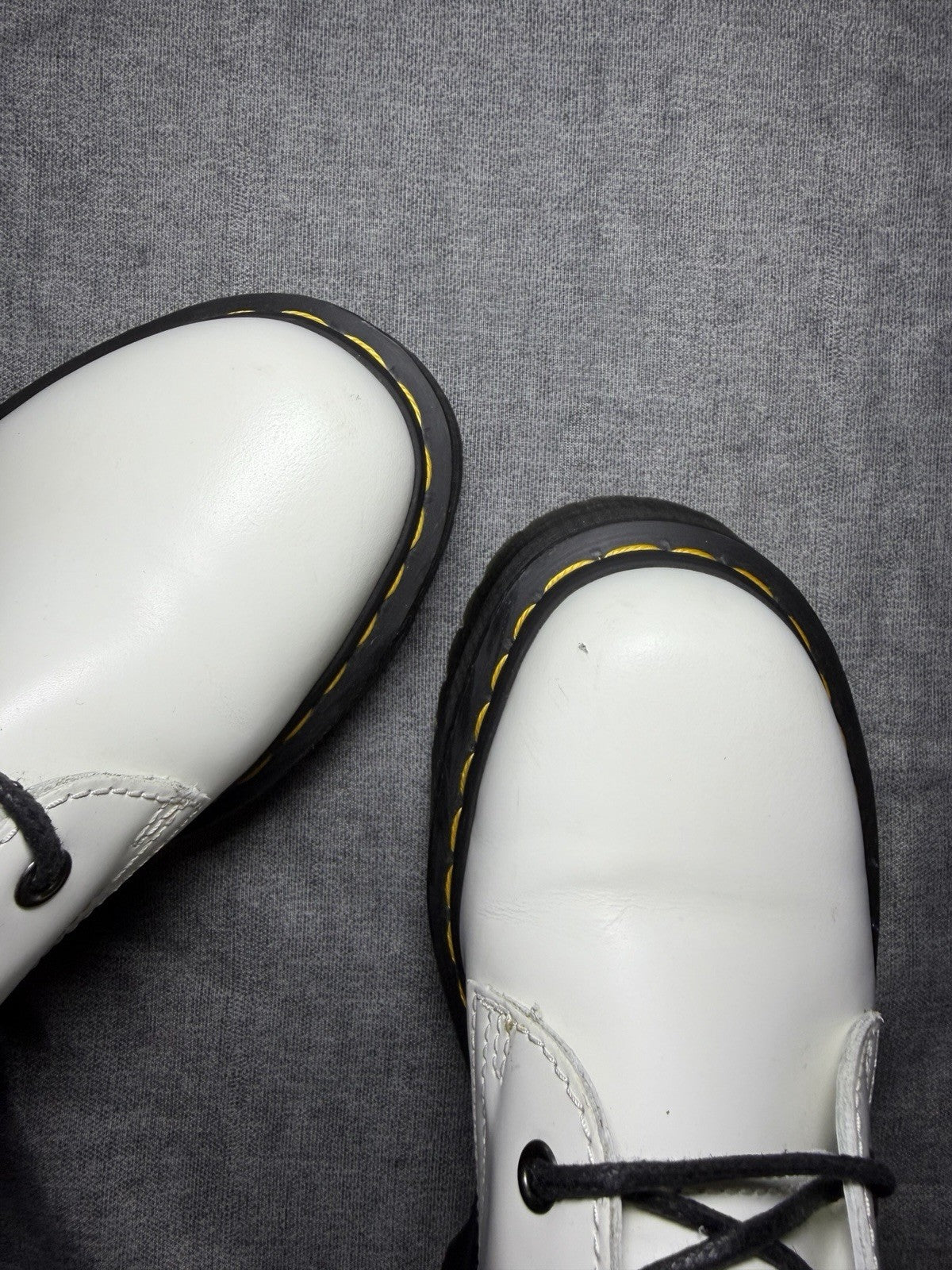 Dr. Martens Jadon White Polished Leather Size 38 Very Good Used 