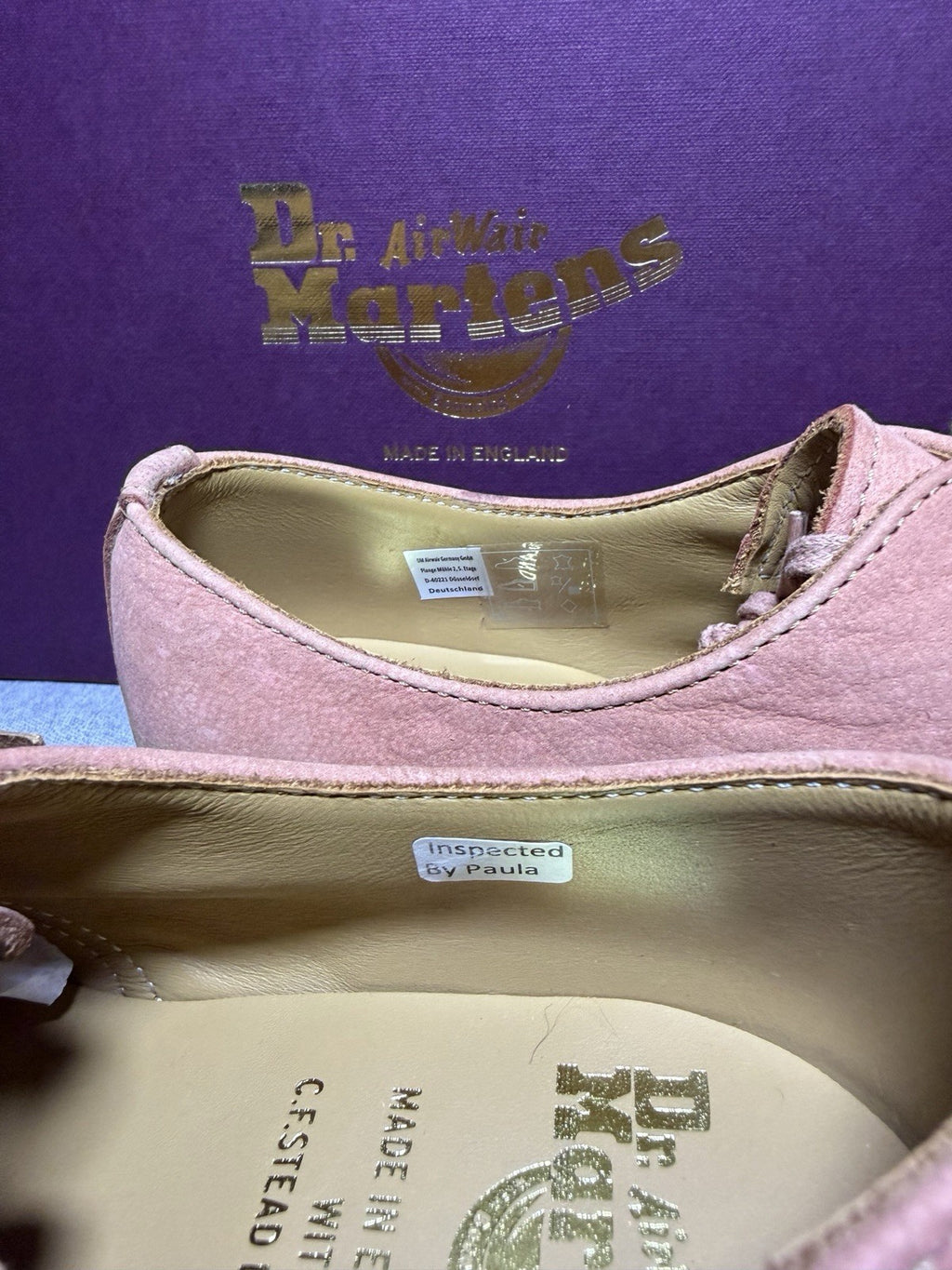 Dr. Martens Made In England 1461 Pink C. F. Stead PINK 27365650 SAVANNAH NUBUCK 