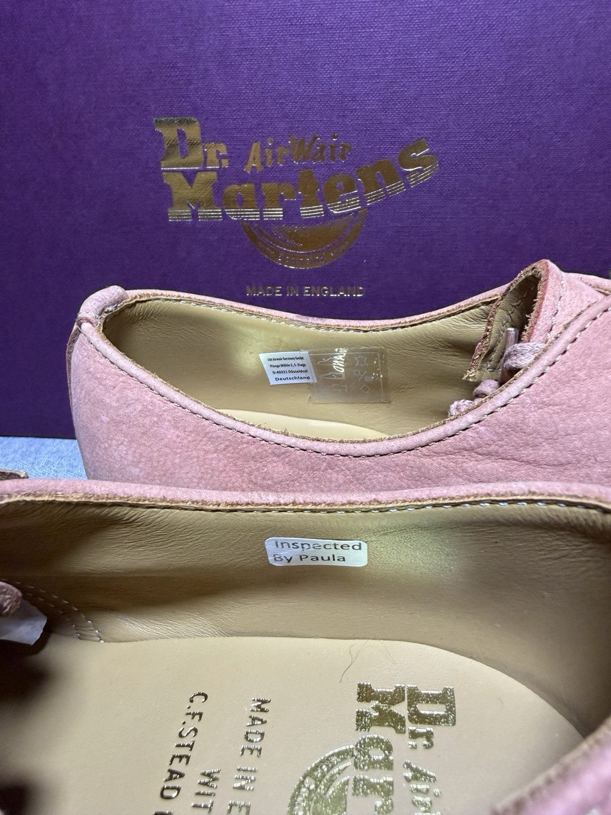 Dr. Martens Made In England 1461 Pink C. F. Stead PINK 27365650 SAVANNAH NUBUCK 