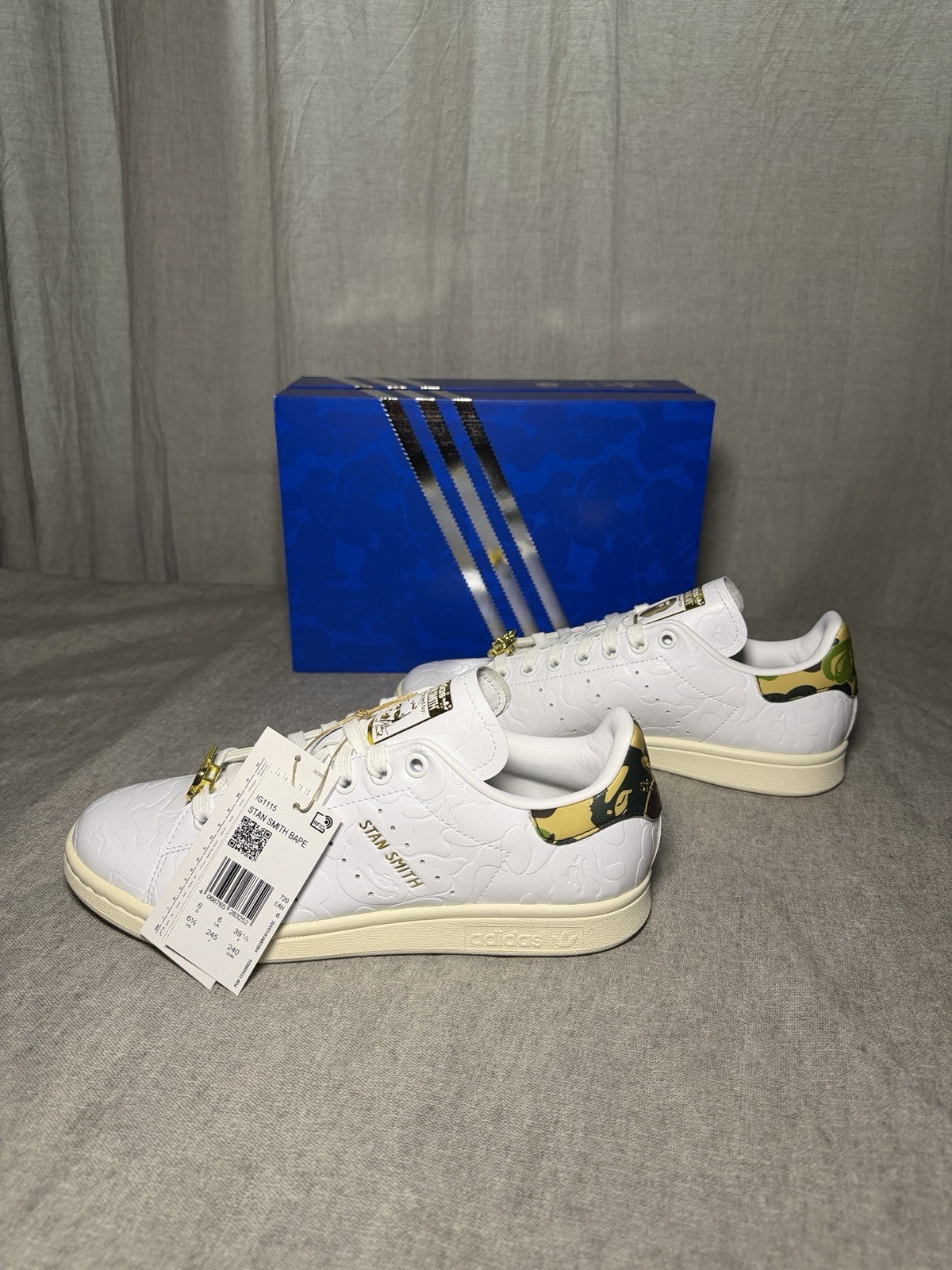 adidas Stan Smith BAPE Limited Edition 30 Jahre Weiß Camouflage IG1115 EU 39 1/3