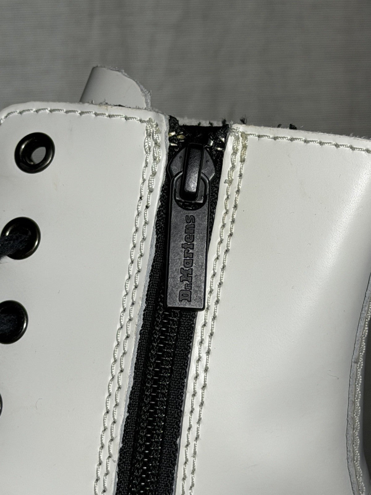 Dr. Martens Jadon White Polished Leather Size 38 Very Good Used 