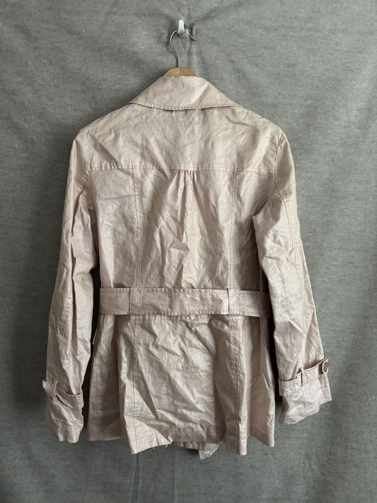 Betty Barclay Outdoor Women's Shimmer Crinkle Belt Trench Coat Jacket EU 36 US 6