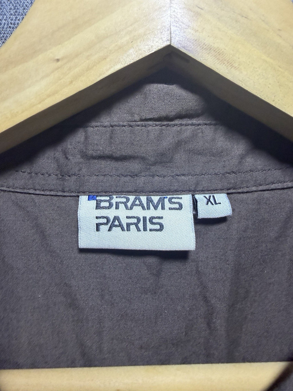 Brams Paris Womens Brown Cotton Utility Button Up Shirt Dress XL