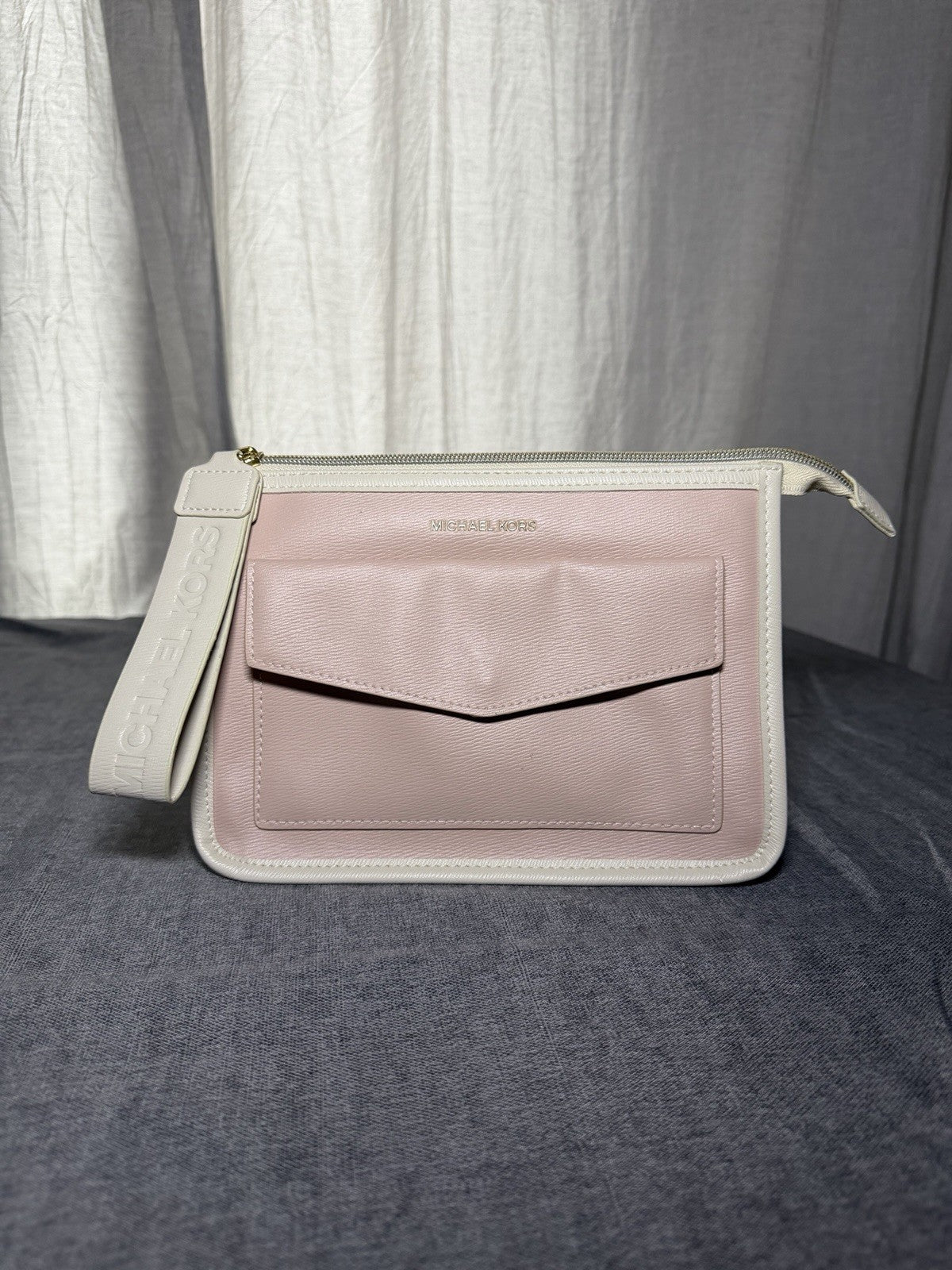 Michael Kors Two-Tone Envelope Wristlet Clutch - Pink & Cream - "Sample" Piece
