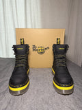 Dr Martens Jadon Tech Platform Boots Black Yellow Rubberised Womens EU 36 US 5