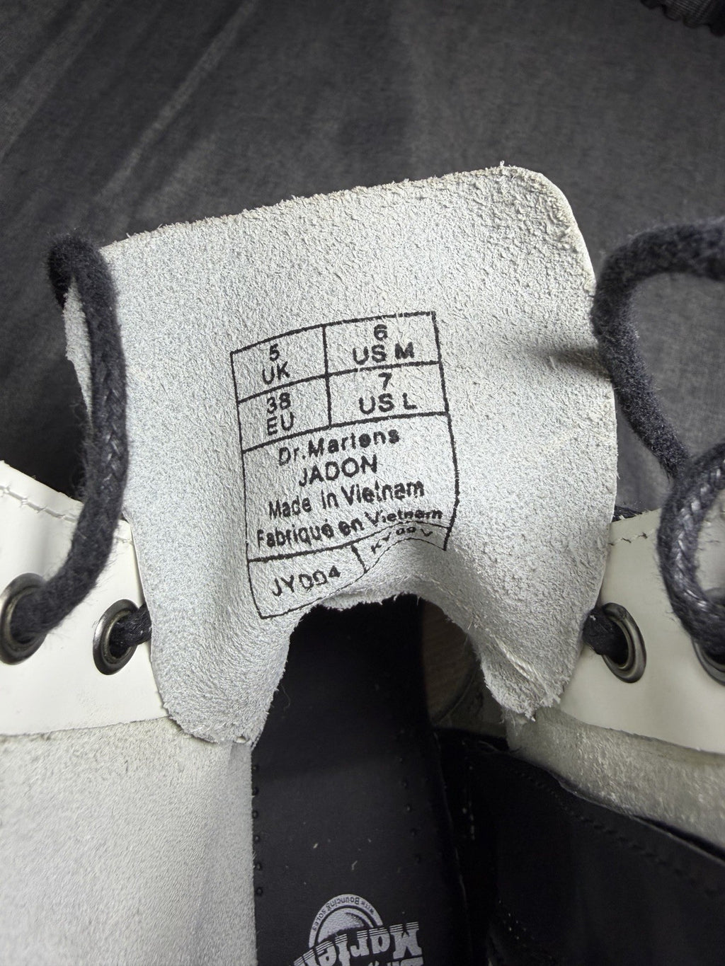 Dr. Martens Jadon White Polished Leather Size 38 Very Good Used 
