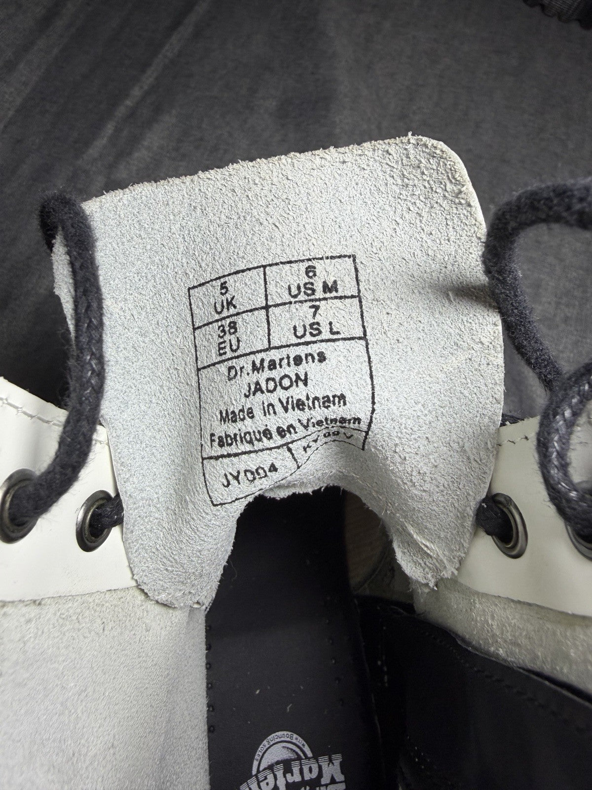 Dr. Martens Jadon White Polished Leather Size 38 Very Good Used 