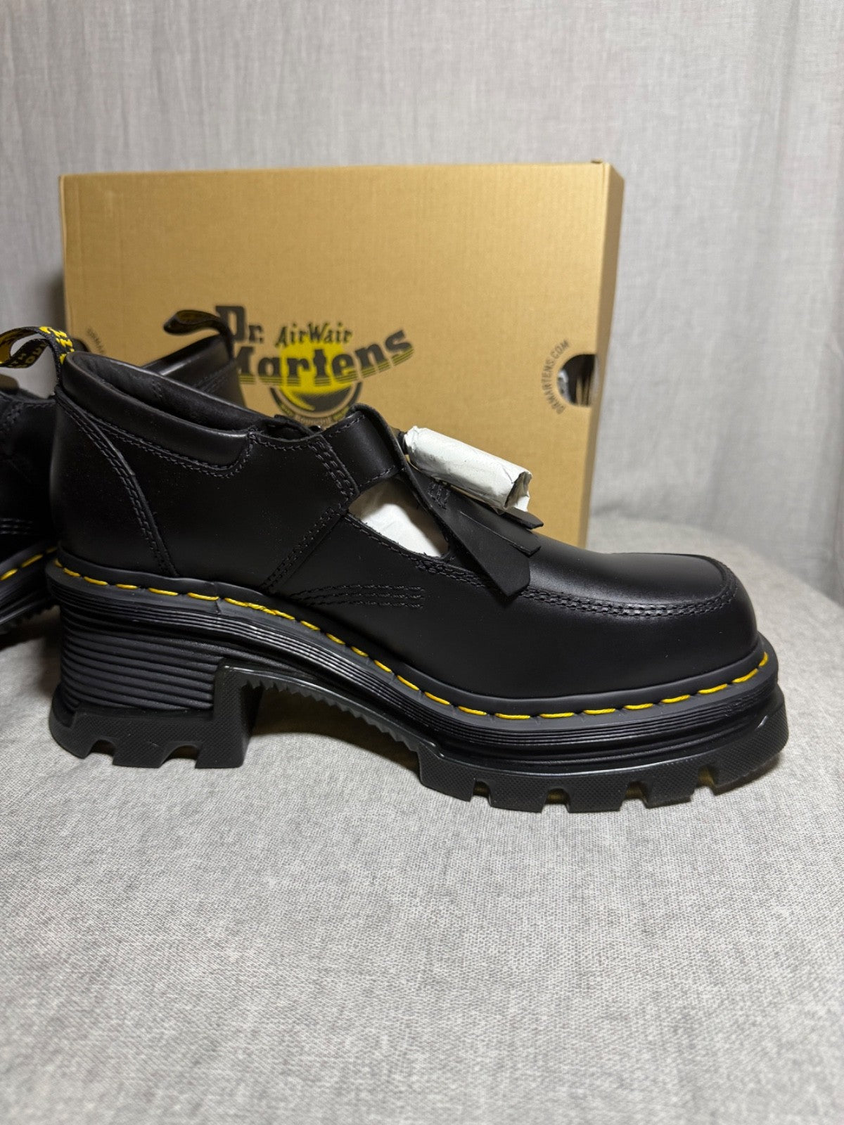 Dr Martens Corran Mary Jane Shoes Black Atlas Leather Chunky Platform EU 41 US 9