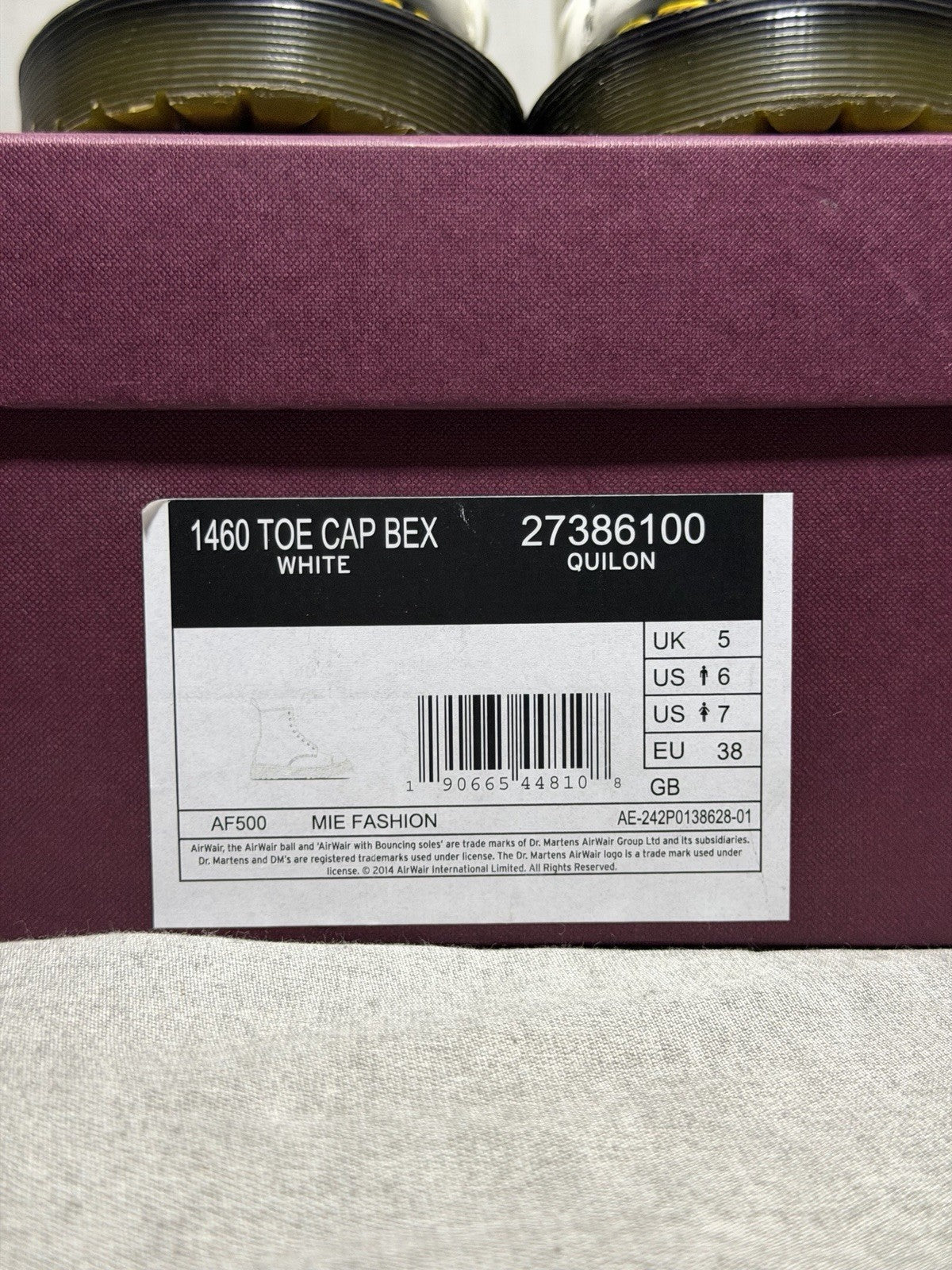 Dr. Martens 1460 Toe Cap Bex Made in England EU 38