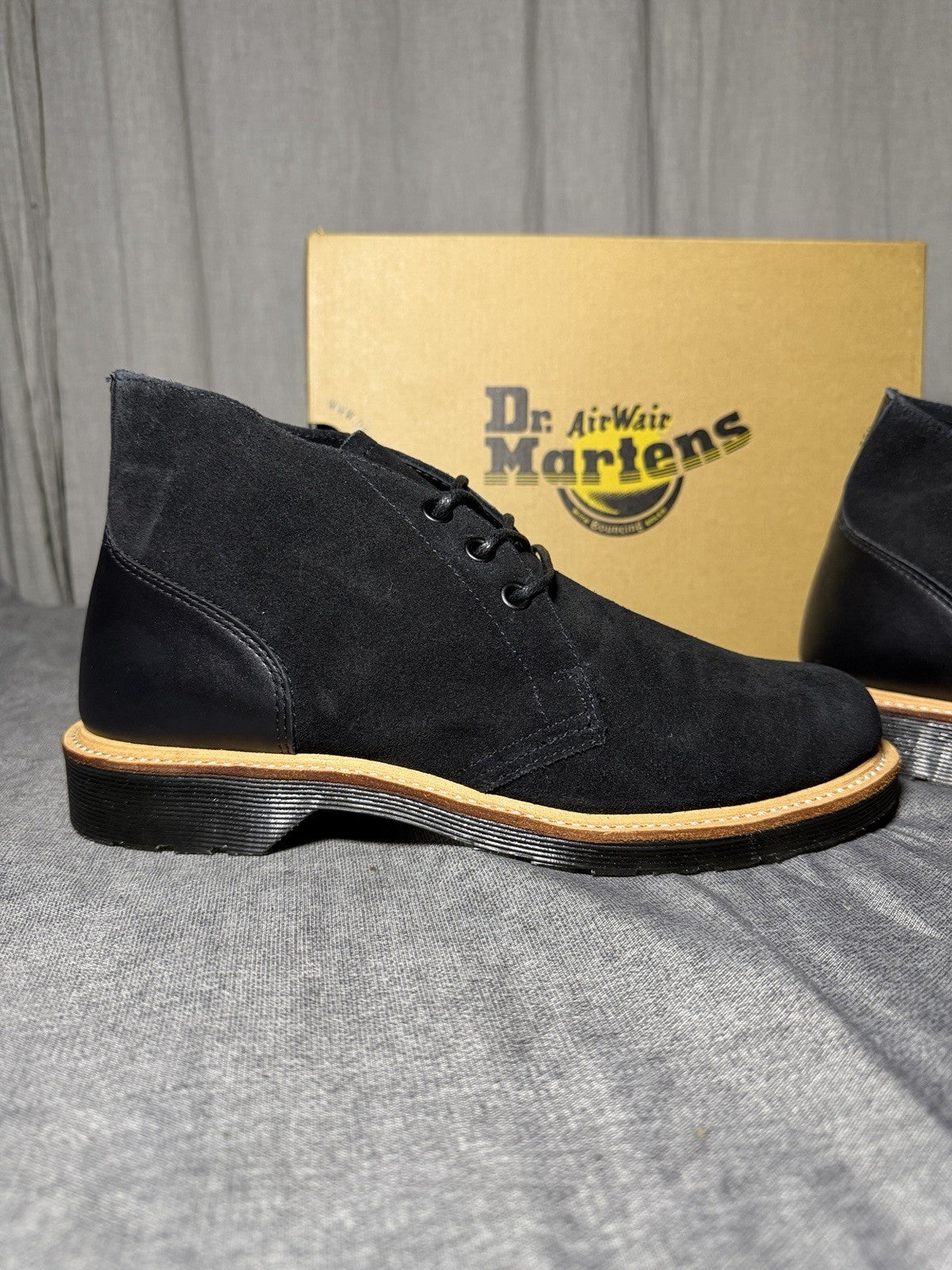Dr Martens Agyness Deyn Aggy Army Chukka Boots Black Suede Womens EU 38 US 7 New
