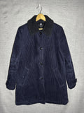G-Star RAW Deline Cord Mac Jacket Women's Navy Corduroy Sherpa Collar Size L
