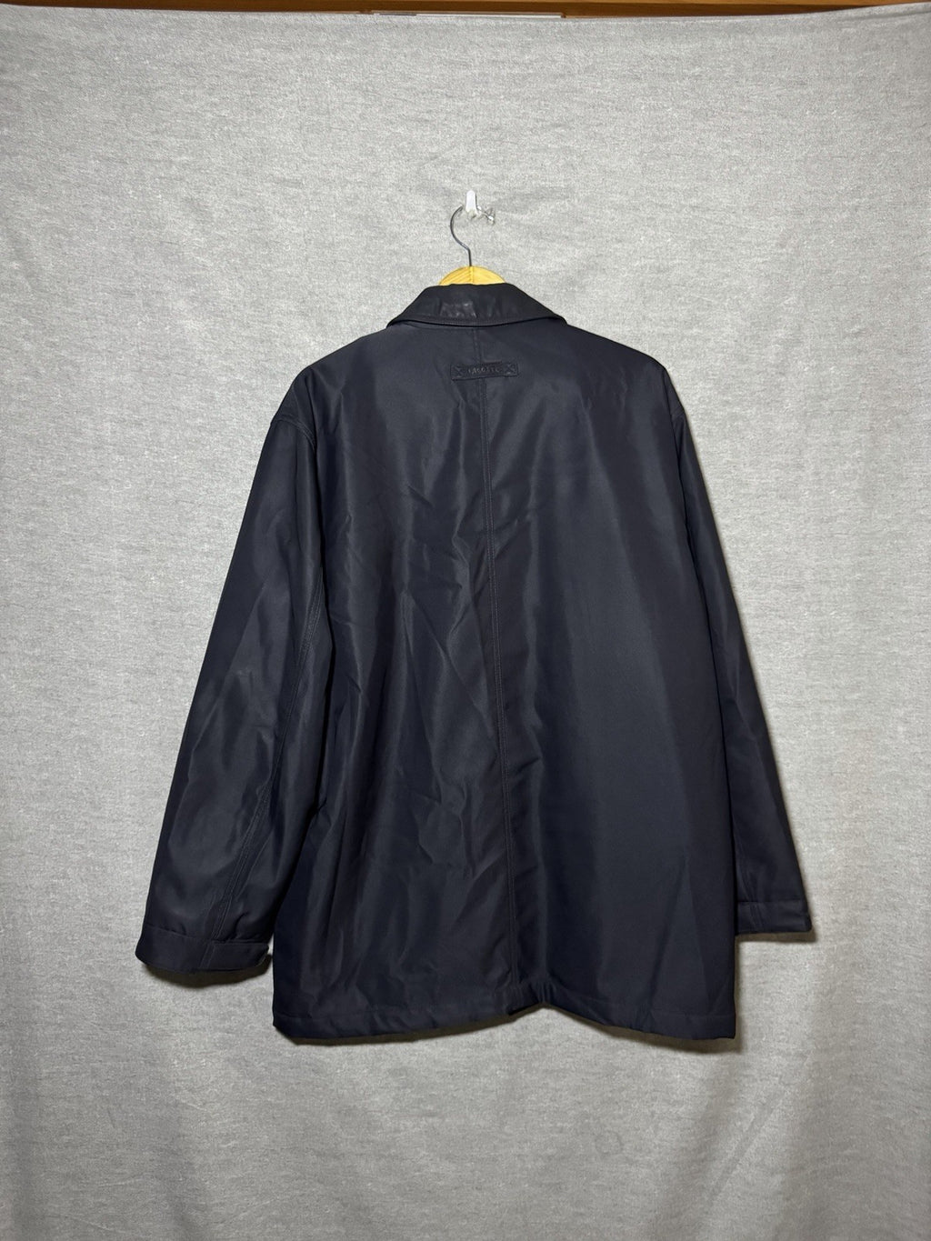 Lacoste Men's Vintage 54/5 Black Padded Car Coat Jacket Metal Croc Logo