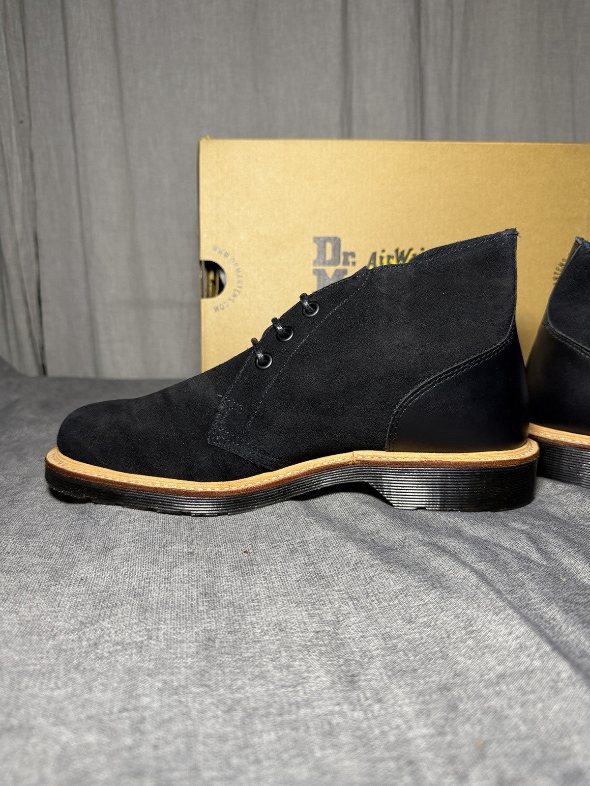 Dr Martens Agyness Deyn Aggy Army Chukka Boots Black Suede Womens EU 38 US 7 New