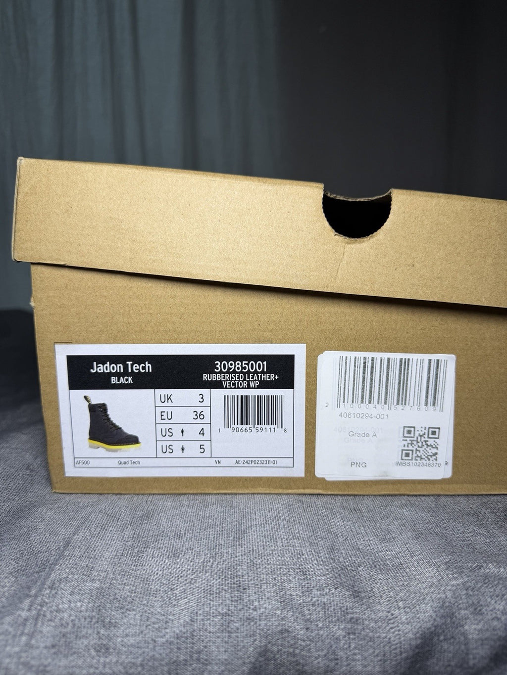 Dr Martens Jadon Tech Platform Boots Black Yellow Rubberised Womens EU 36 US 5