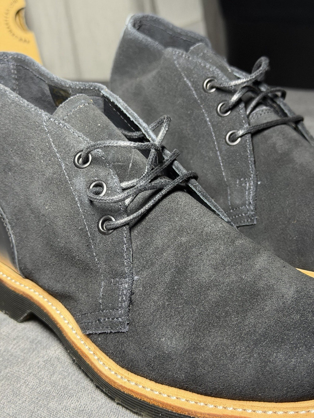 Dr Martens Agyness Deyn Aggy Army Chukka Boots Black Suede Womens EU 38 US 7 New