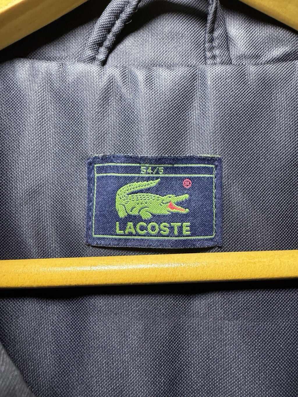 Lacoste Men's Vintage 54/5 Black Padded Car Coat Jacket Metal Croc Logo