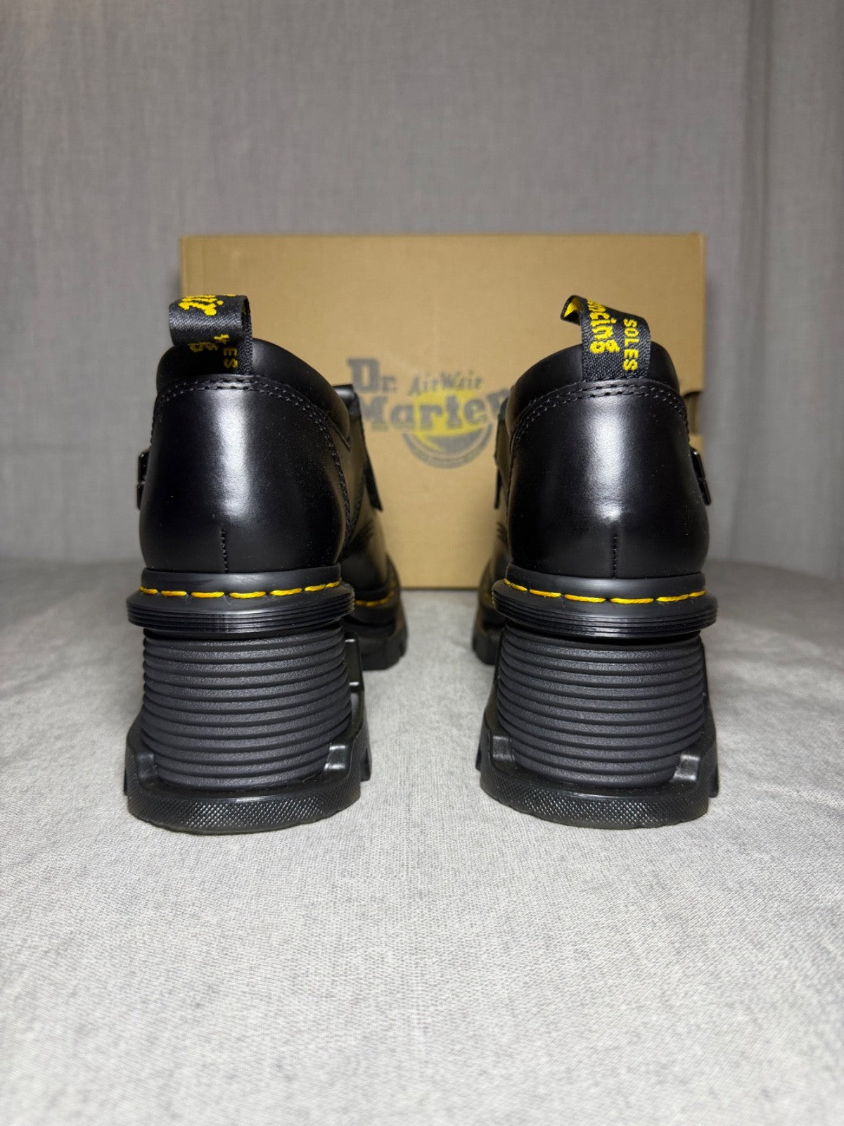 Dr Martens Corran Mary Jane Shoes Black Atlas Leather Chunky Platform EU 41 US 9
