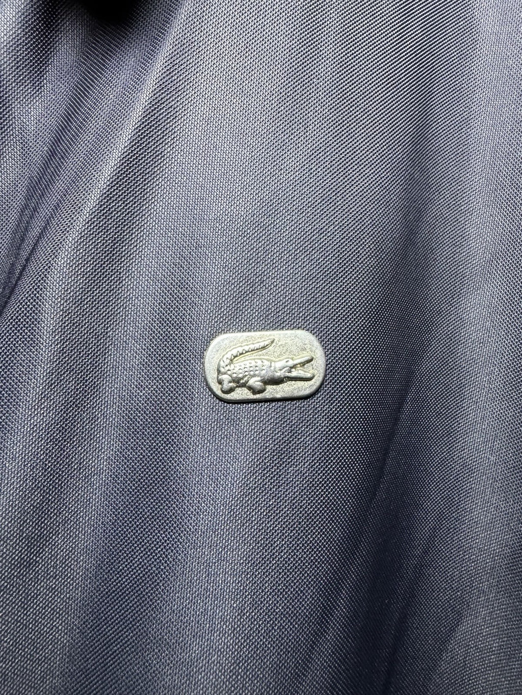 Lacoste Men's Vintage 54/5 Black Padded Car Coat Jacket Metal Croc Logo
