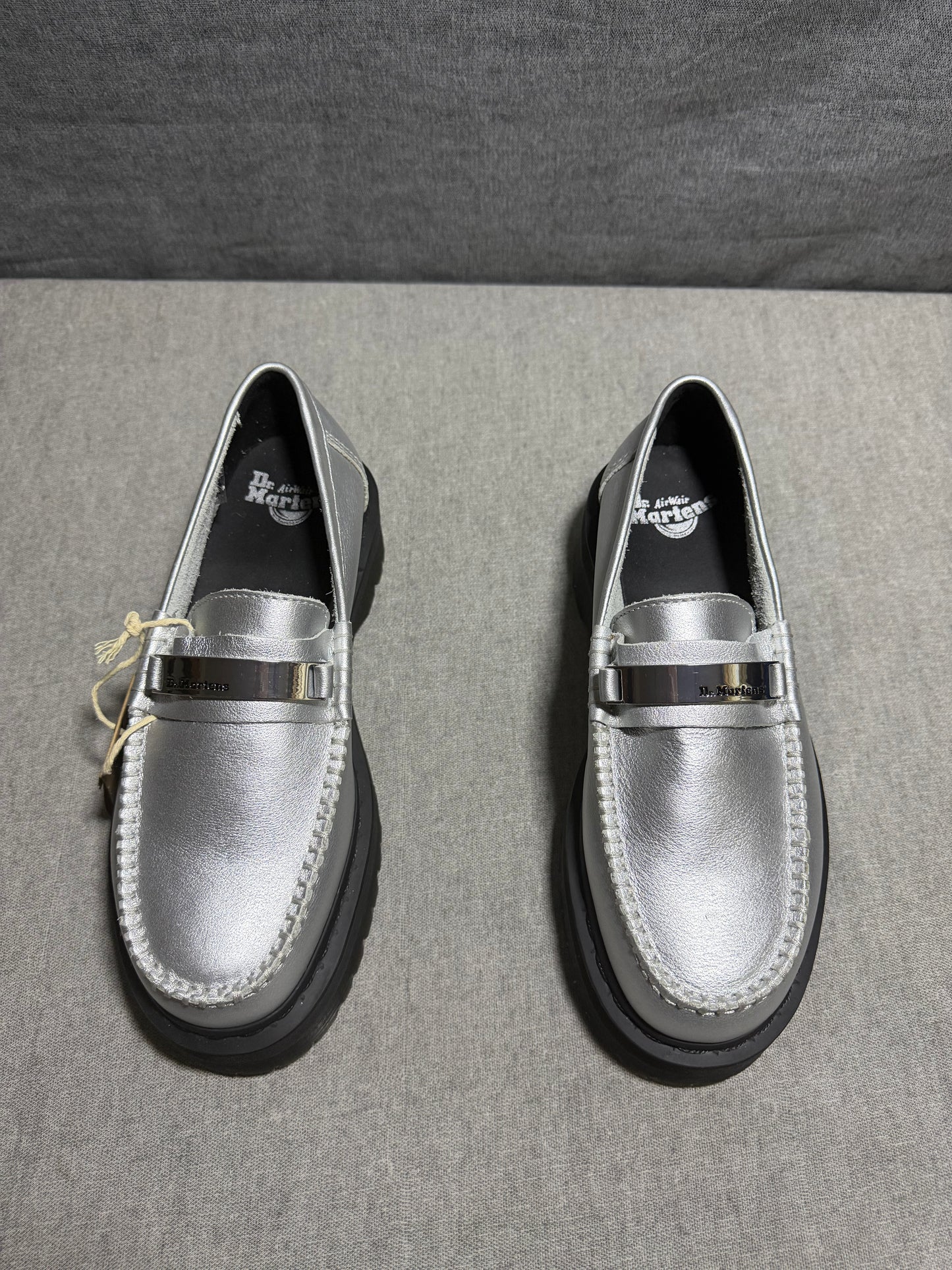 Dr. Martens Penton II Quad Platform Loafer - Silver Metallic Size 40