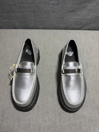Dr. Martens Penton II Quad Platform Loafer - Silver Metallic Size 40