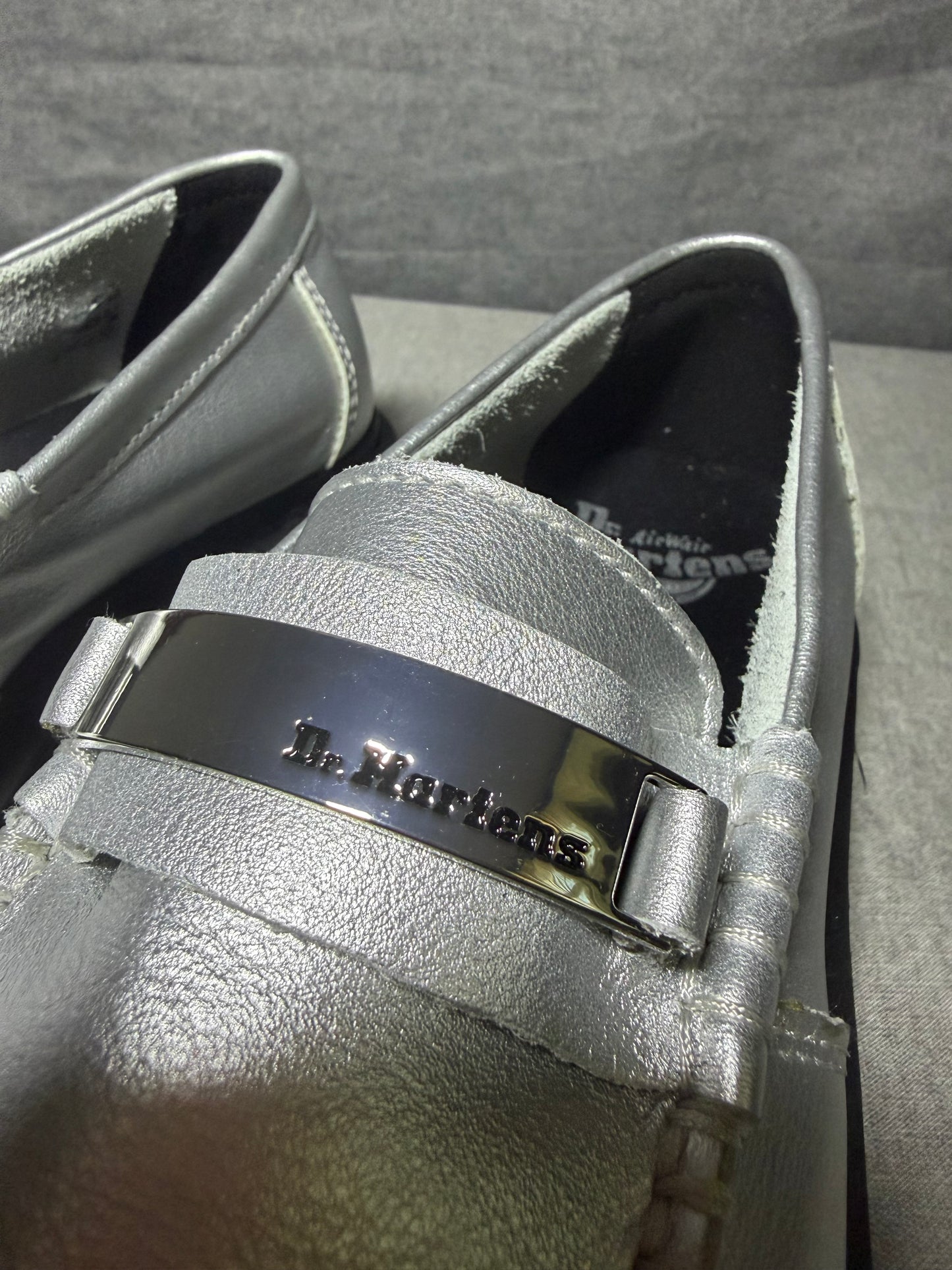 Dr. Martens Penton II Quad Platform Loafer - Silver Metallic Size 40