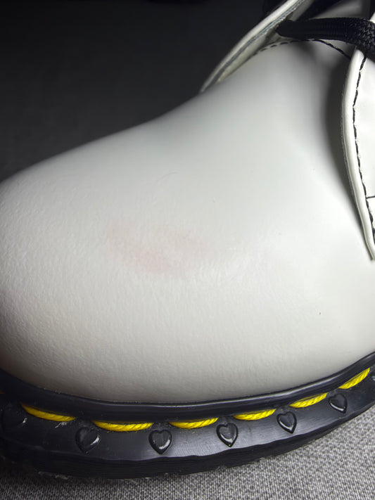 Dr. Martens 1461 Hearts Leather Oxford Shoe - White/Black Size 36