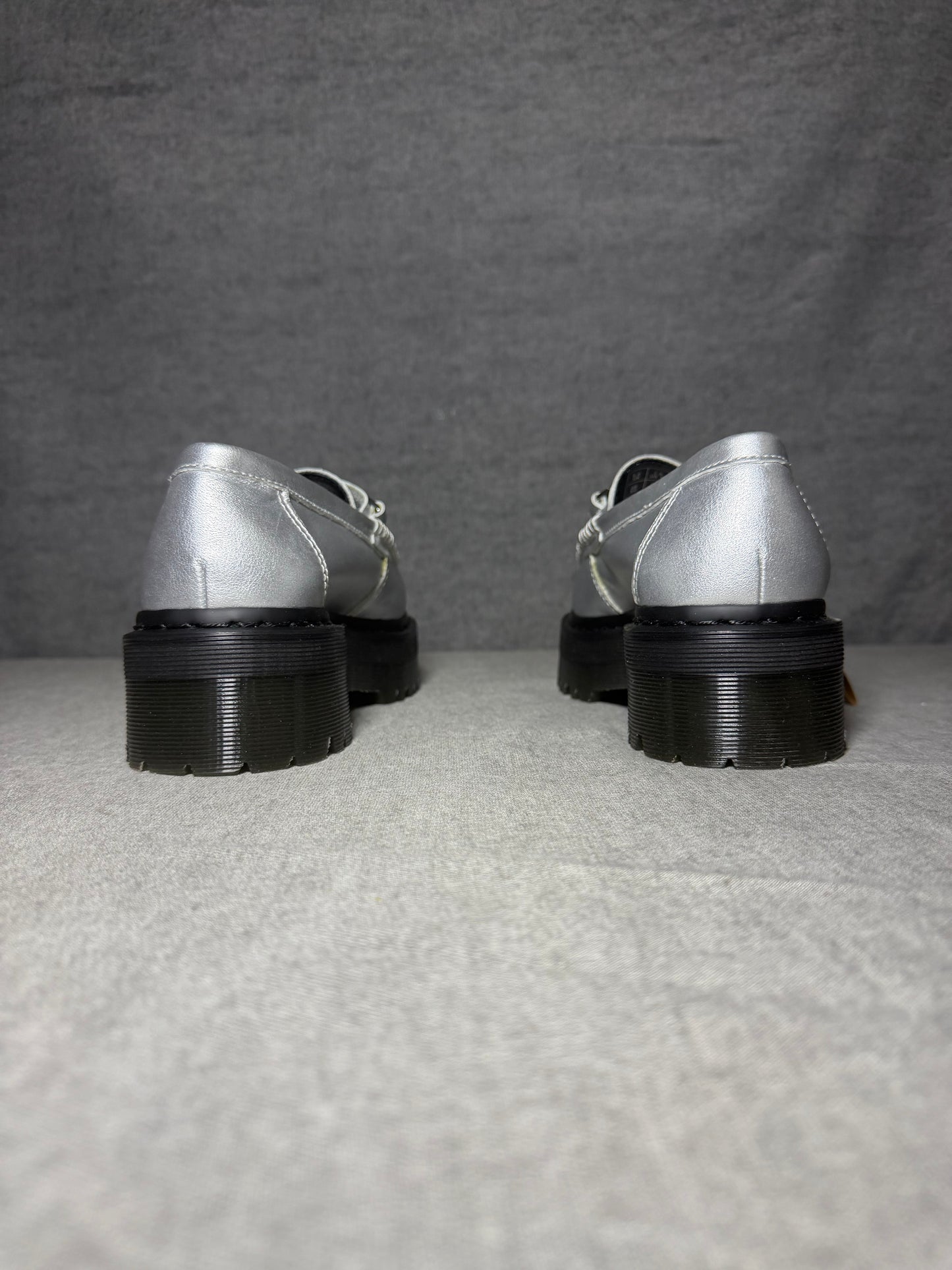 Dr. Martens Penton II Quad Platform Loafer - Silver Metallic Size 40