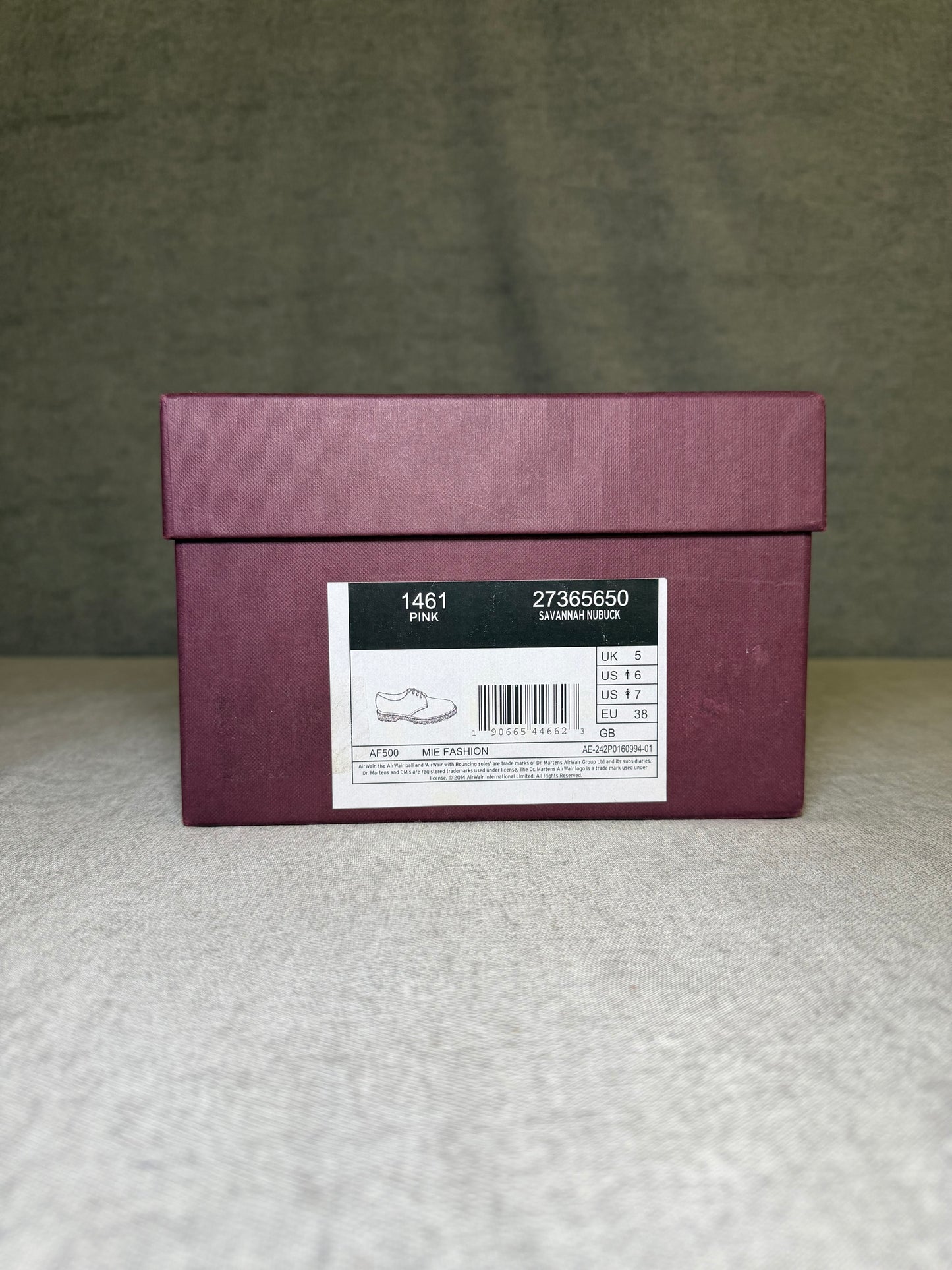 Dr. Martens Made in England 1461 Oxford Shoe - Pink Savannah Nubuck Size 38